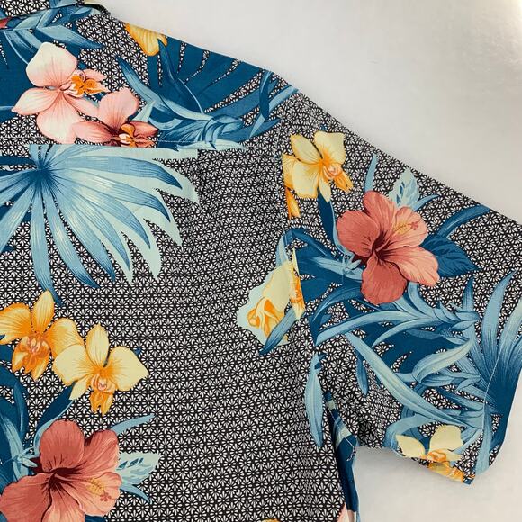 Tommy Bahama 100% Silk Tropical Print Short Sleeve Button Down Shirt Size XXL - Picture 10 of 15